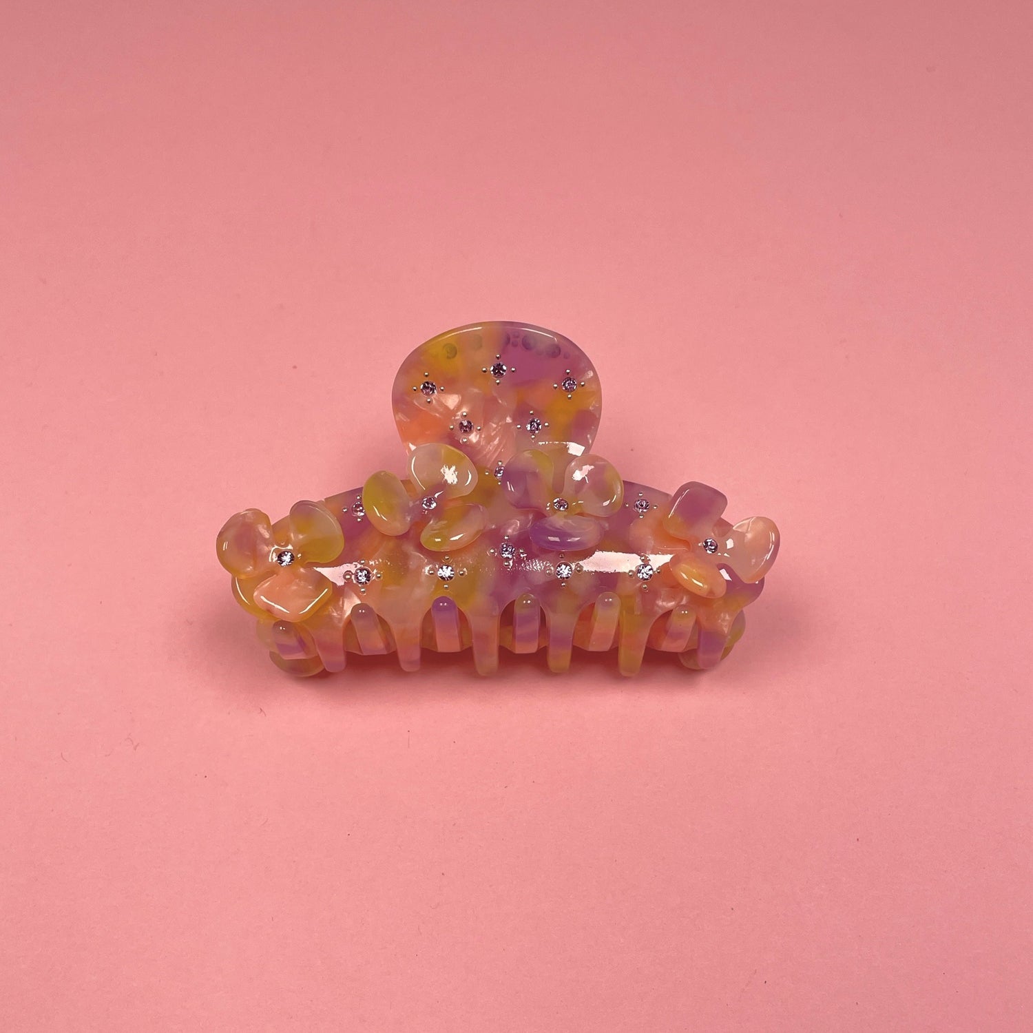 Flower Rhinestone Hair Clip - Multi-Color
