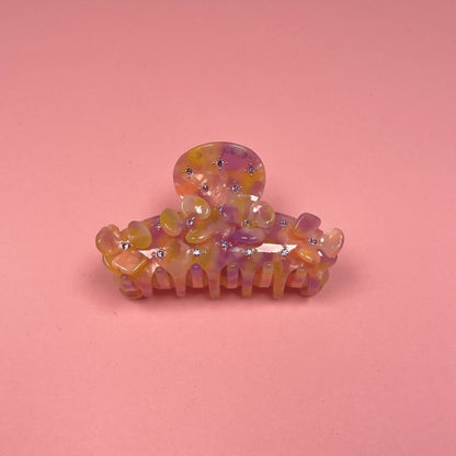 Flower Rhinestone Hair Clip - Multi-Color