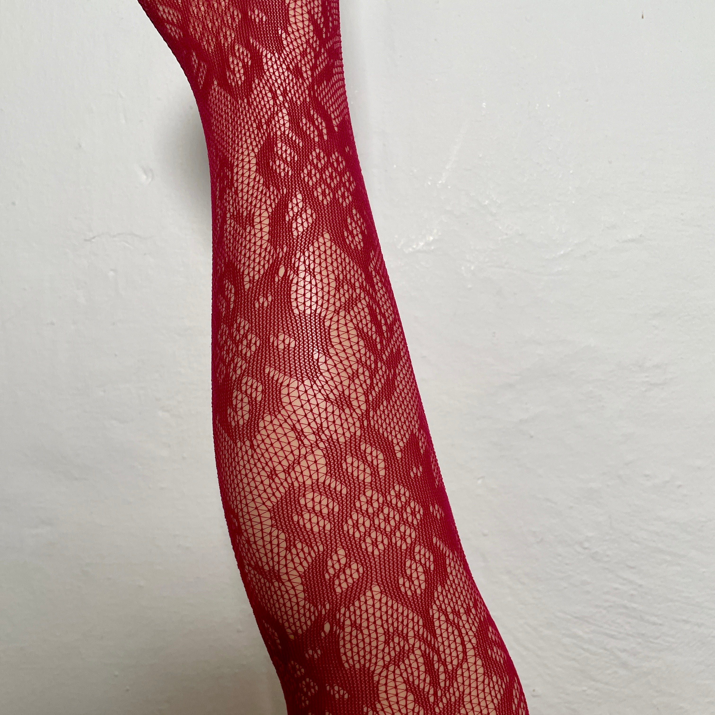 Flower Fishnet Tights Flower Fishnet Tights NEW Bordeaux โ PRAG