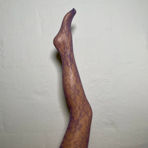 Flower Fishnet Tights NEW - Lavender