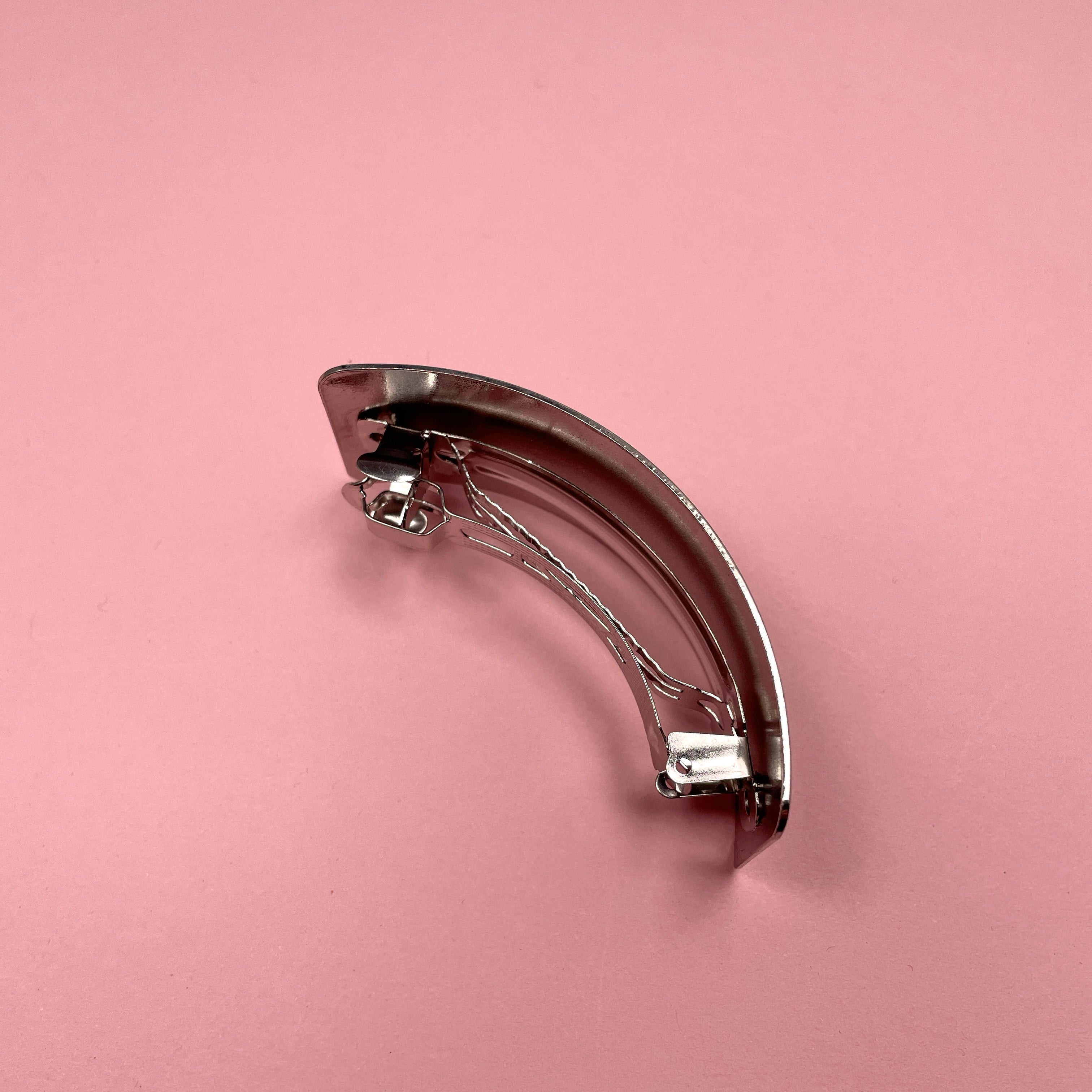 Wide Hair Clip - Mat Silver