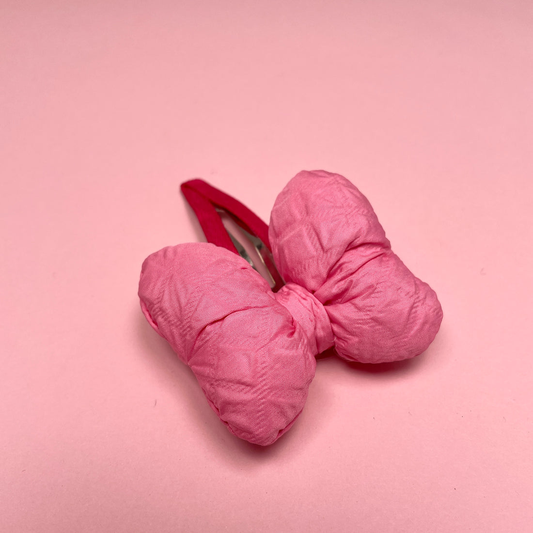 Pillow-Bow Hair Clip - Pink