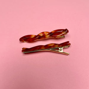 Small Twisted Hair Clip - Leopard