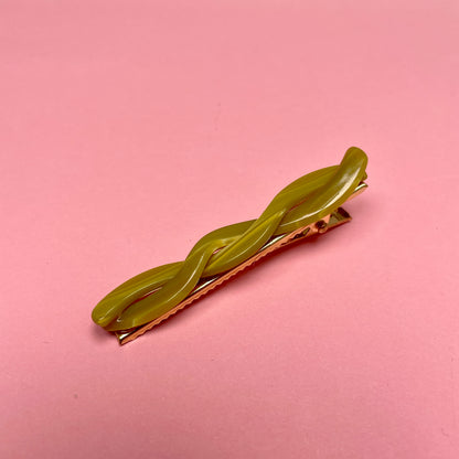 Small Twisted Hair Clip - Crocodile/Green