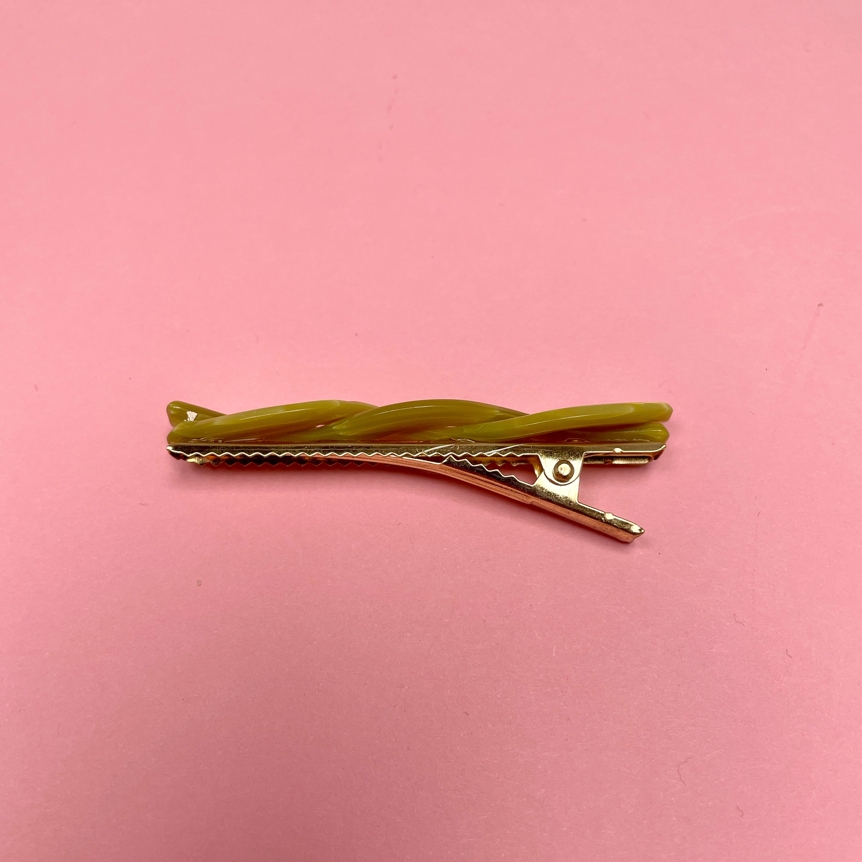 Small Twisted Hair Clip - Crocodile/Green