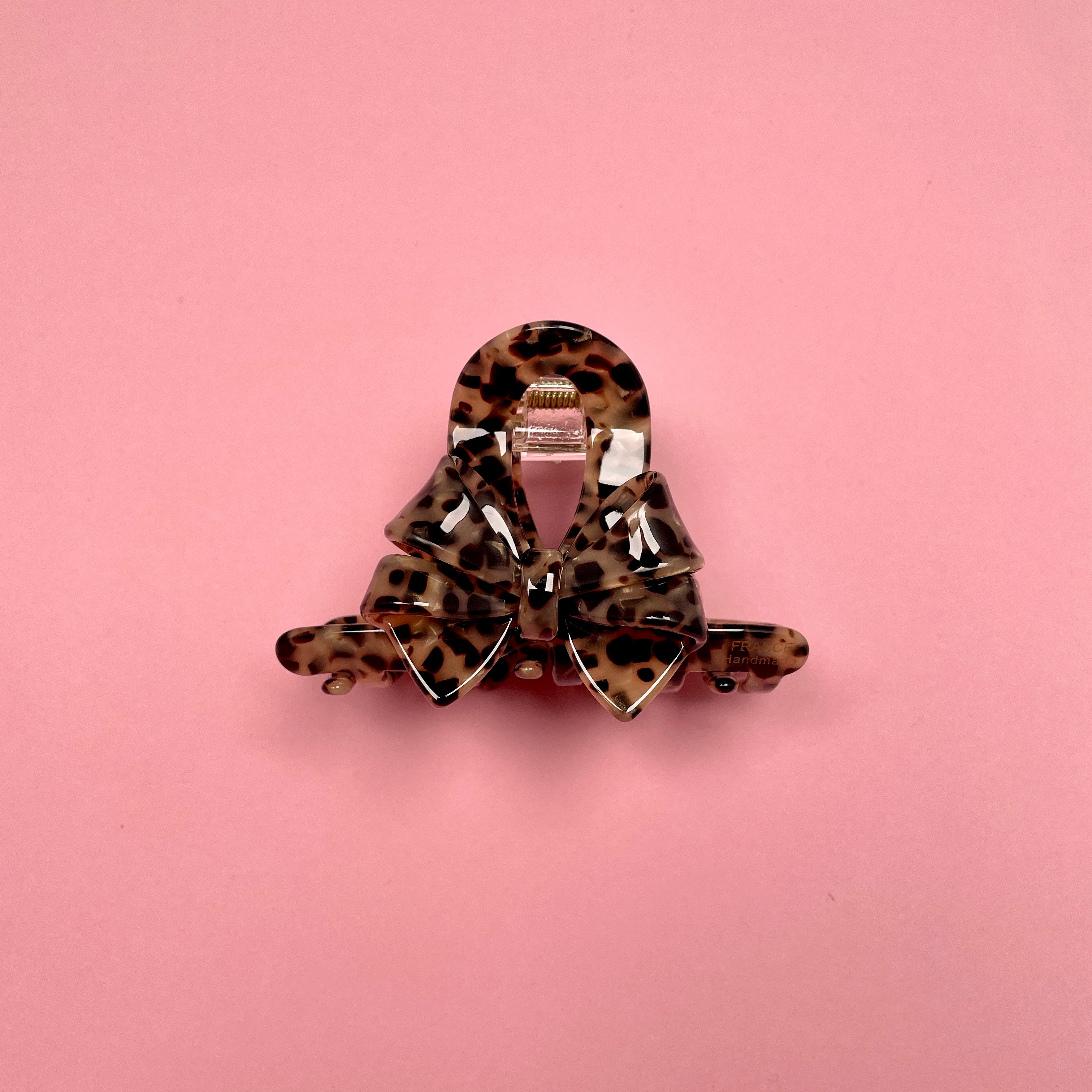 Hair Clip with 2 Bows - Tortoise Shell