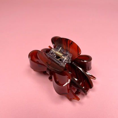 Bow Hair Clip - Brown