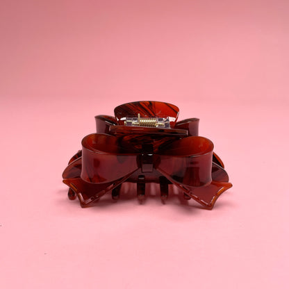 Bow Hair Clip - Brown
