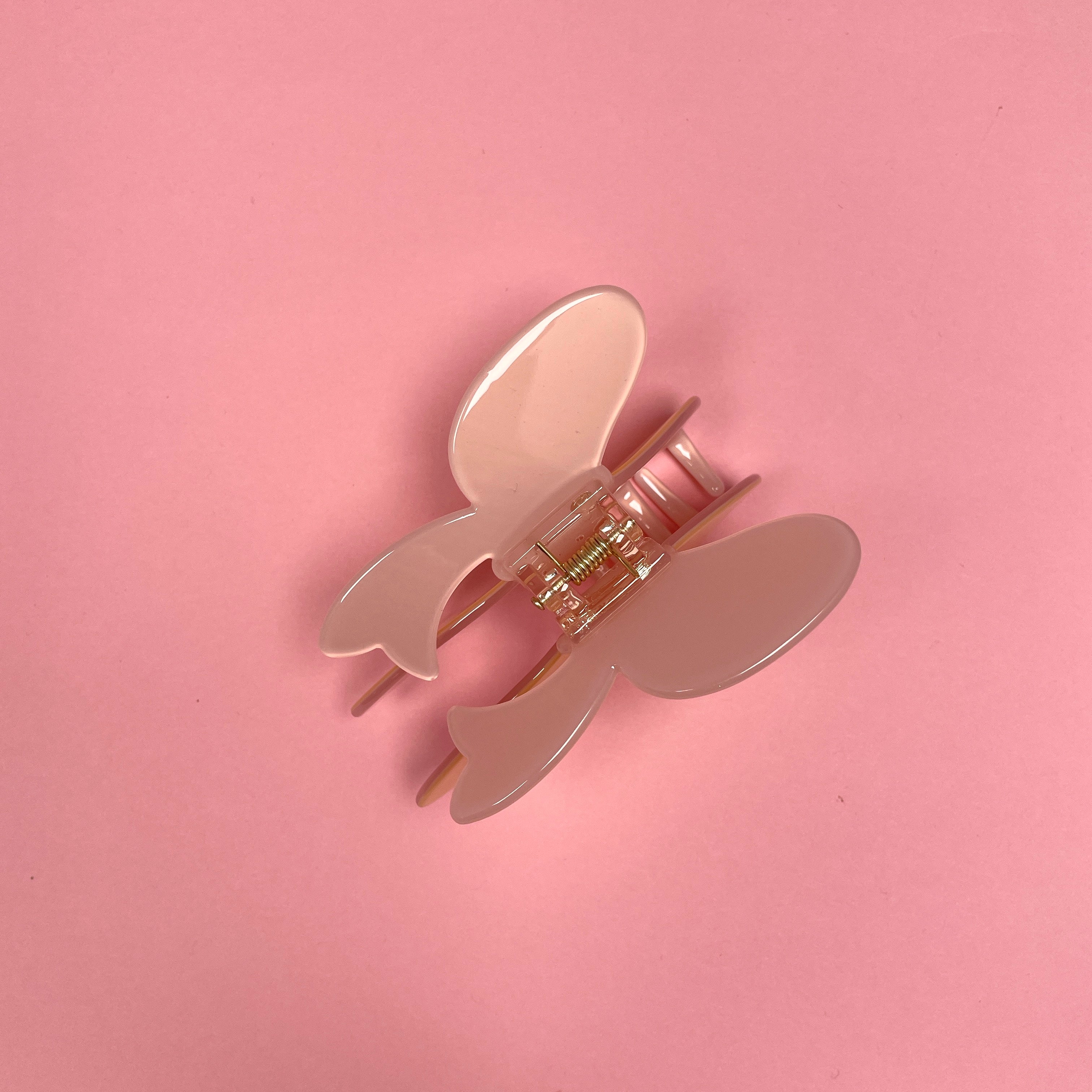Butterfly 2-Color Hair Clip - Babypink/Yellow