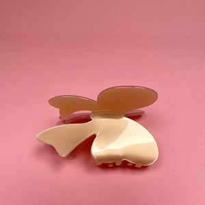 Butterfly 2-Color Hair Clip - Babypink/Yellow