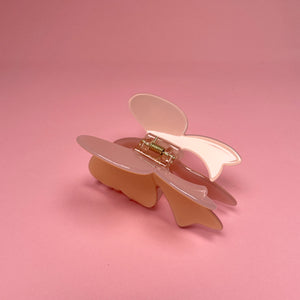 Butterfly 2-Color Hair Clip - Babypink/Yellow