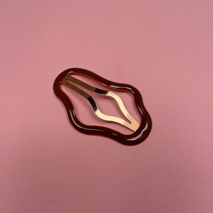 Doodle Hairclip - Brown