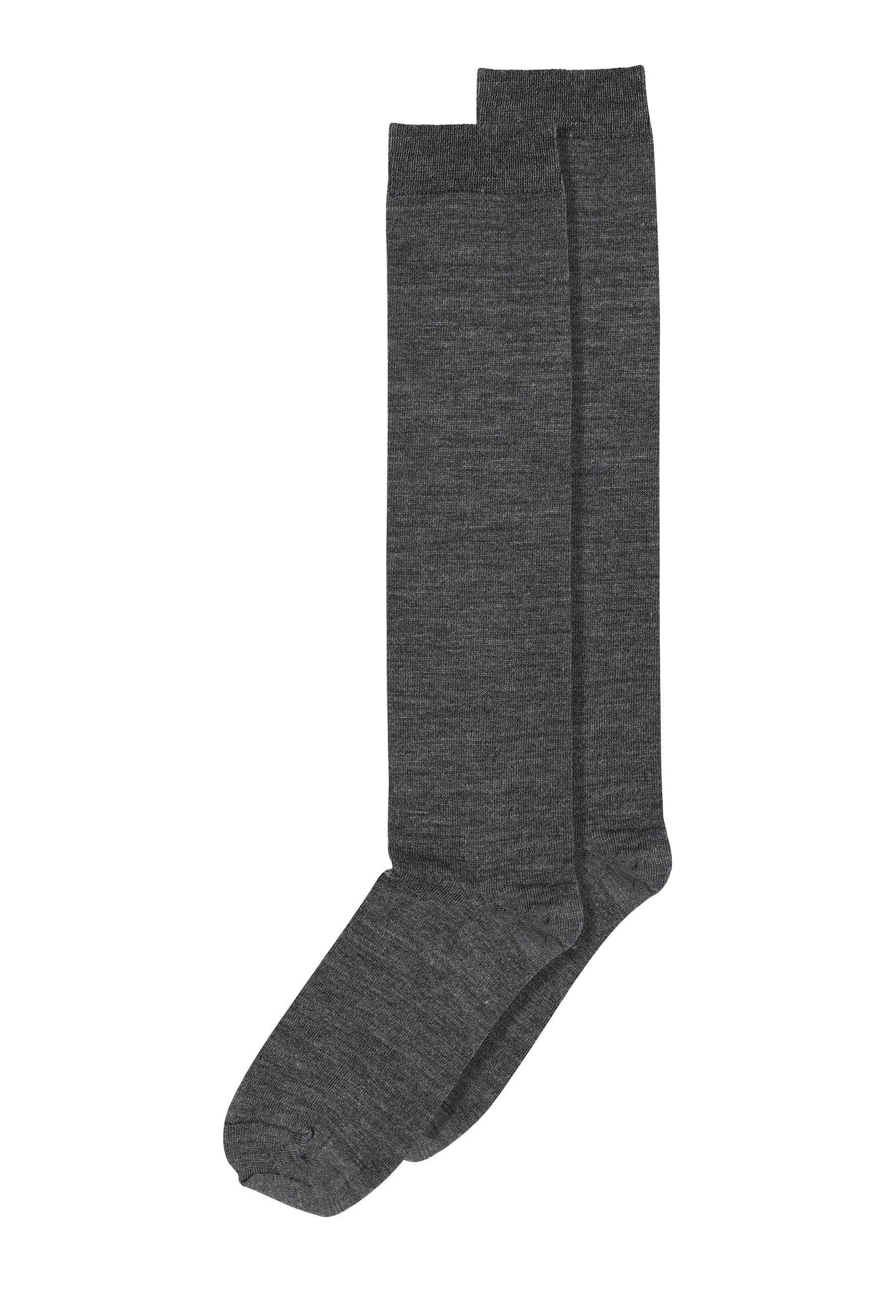 Mp Wool/cotton knee socks - Dark Grey Melange