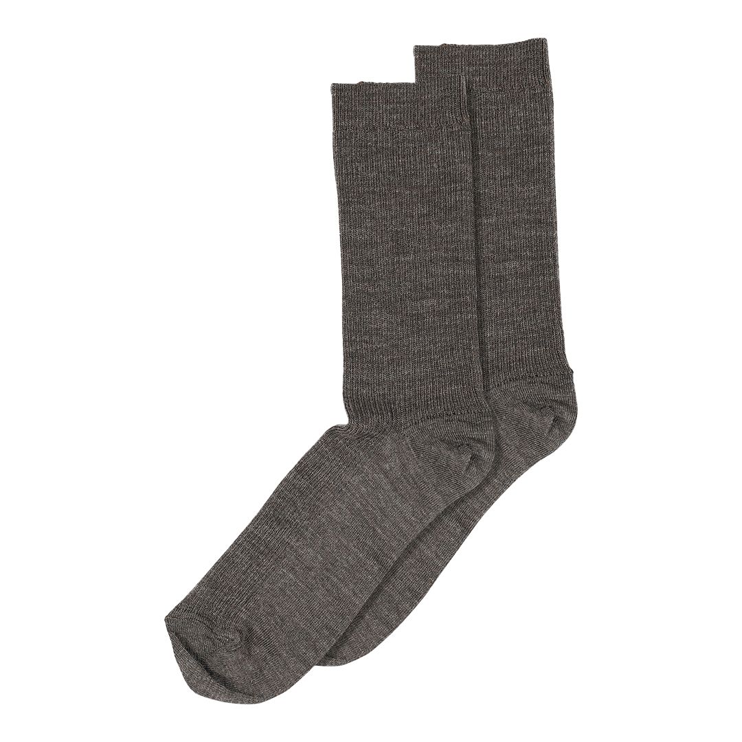 MP Fine Wool Rib Socks - Dark Brown