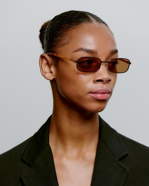 Noah Sunglasses - Gold Burnt Amber