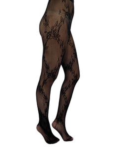 PM Floral Lace Diamond Net Tights