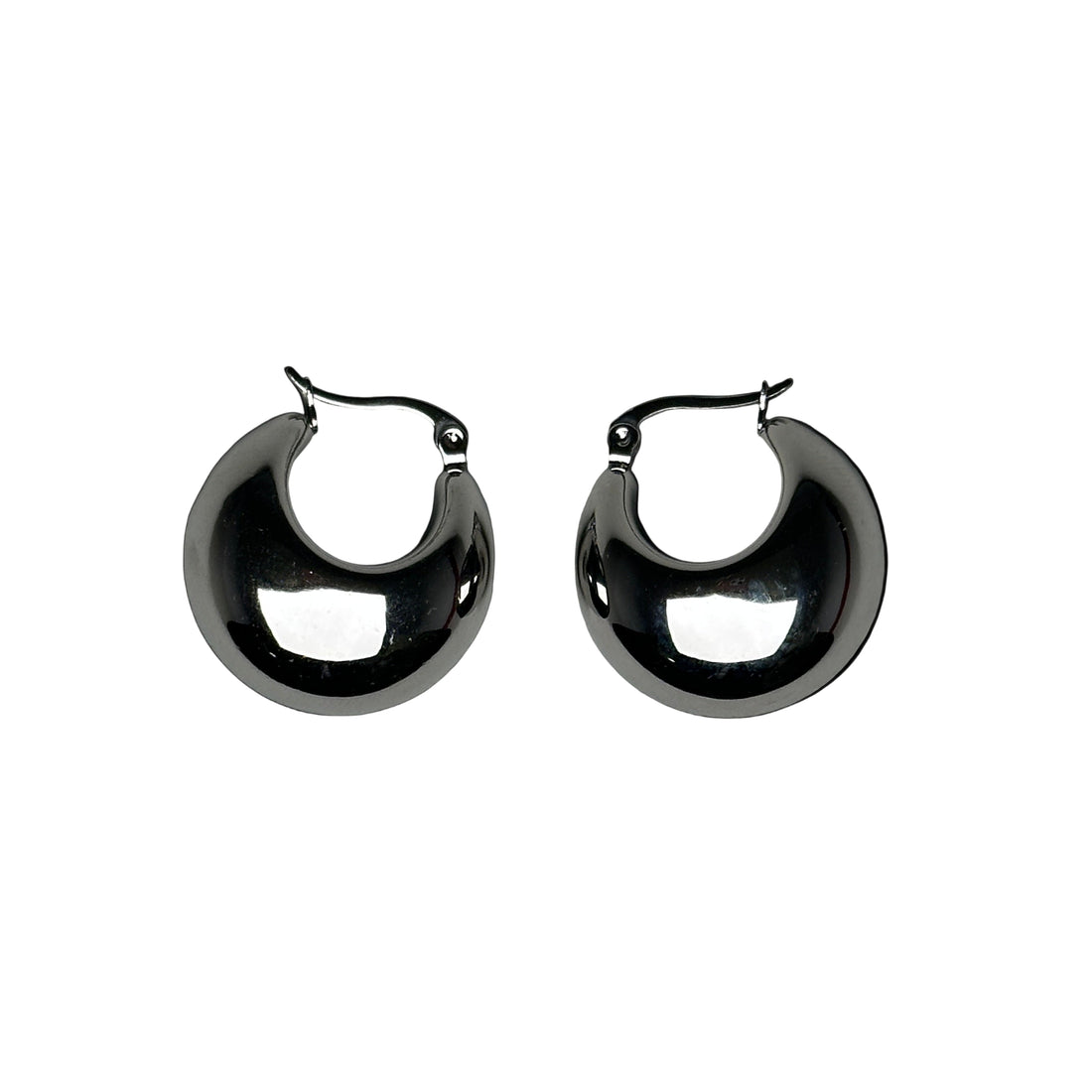 Luna Dome Hoops - Silver