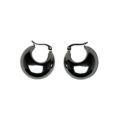 Luna Dome Hoops - Silver