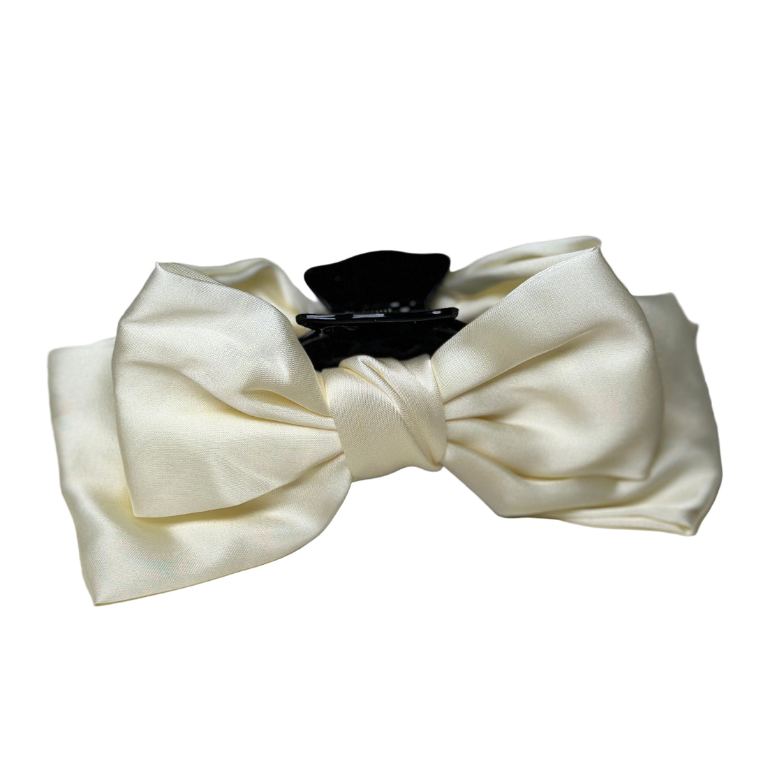Satin Bow Hairclaw - Butter yellow