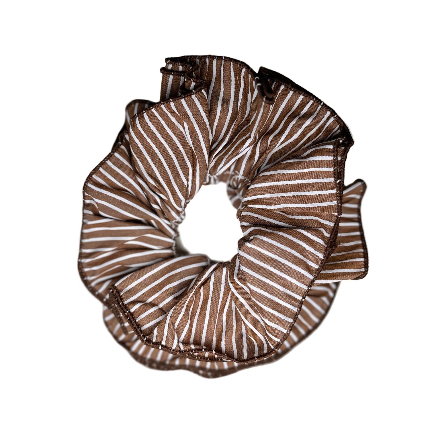 Striped Scrunchie - Brown