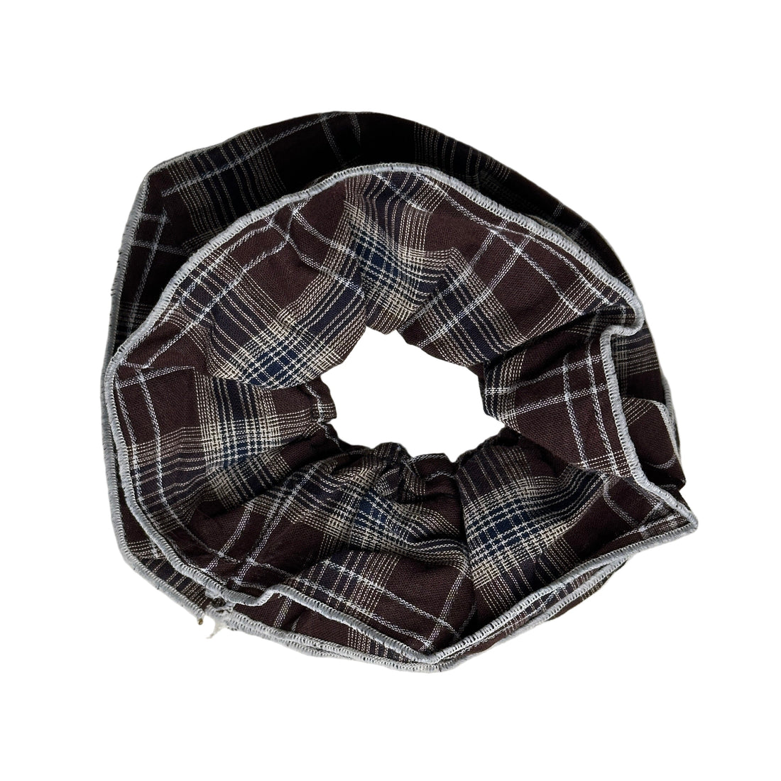 Plaid Scrunchie - Brown