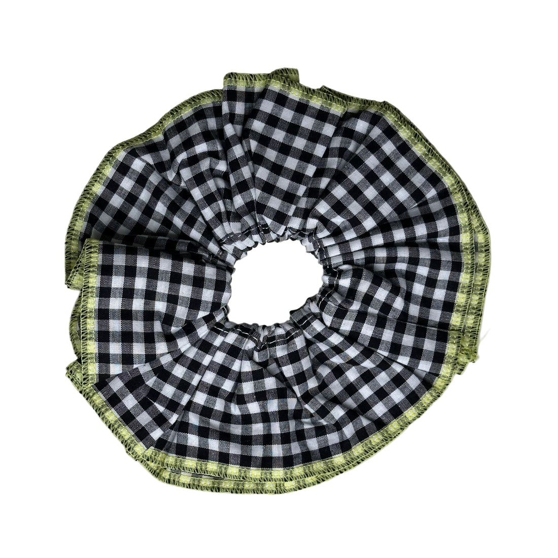 Large Gingham Scrunchie - Black &amp; White