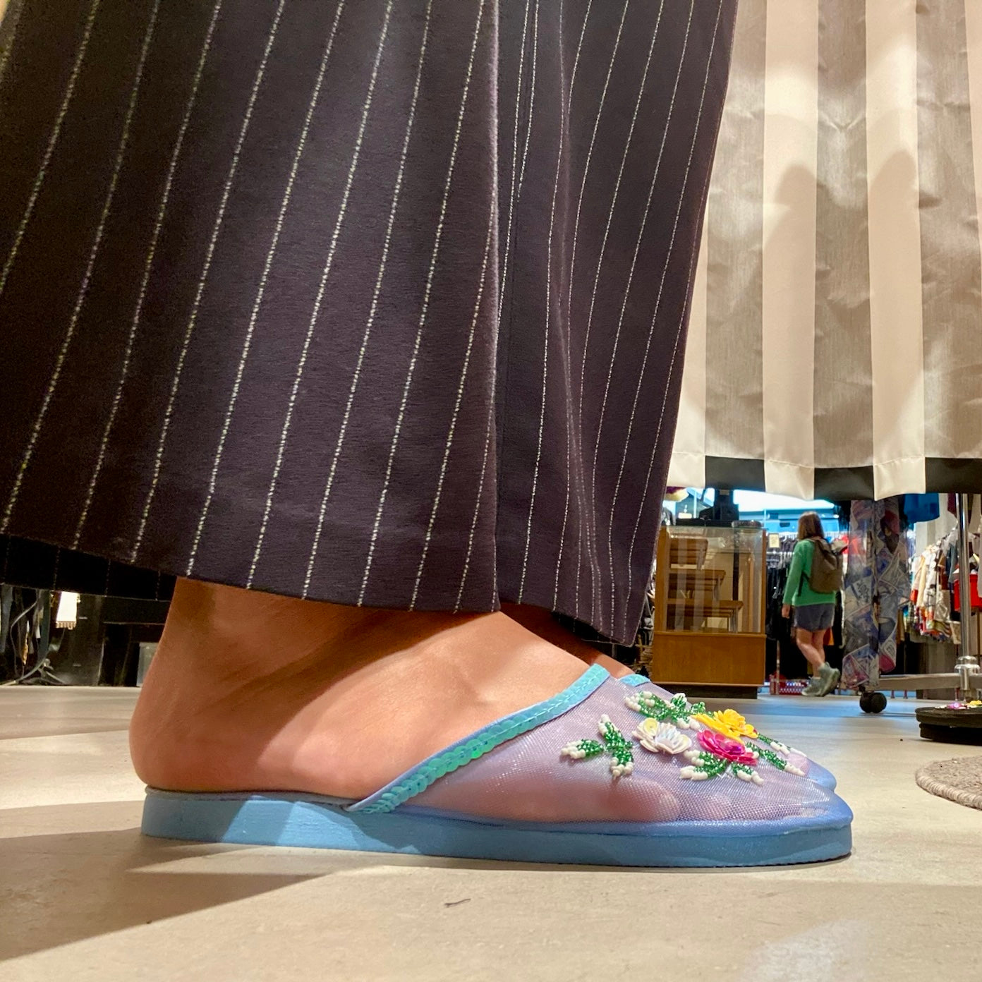 Mesh Slippers - Blue/Multi sequin