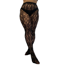 PM Large Floral Daisy Net Tights