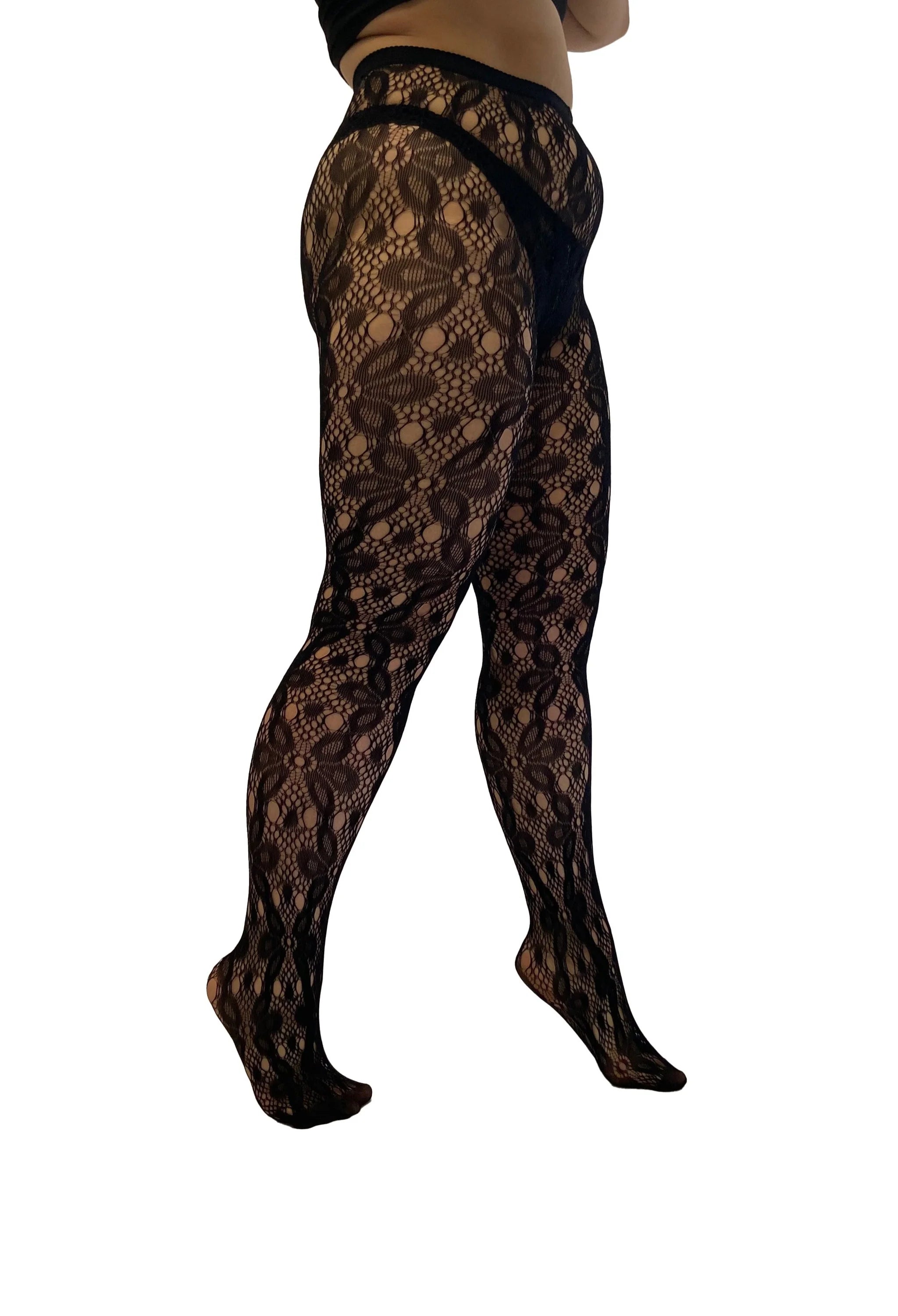 PM Large Floral Daisy Net Tights