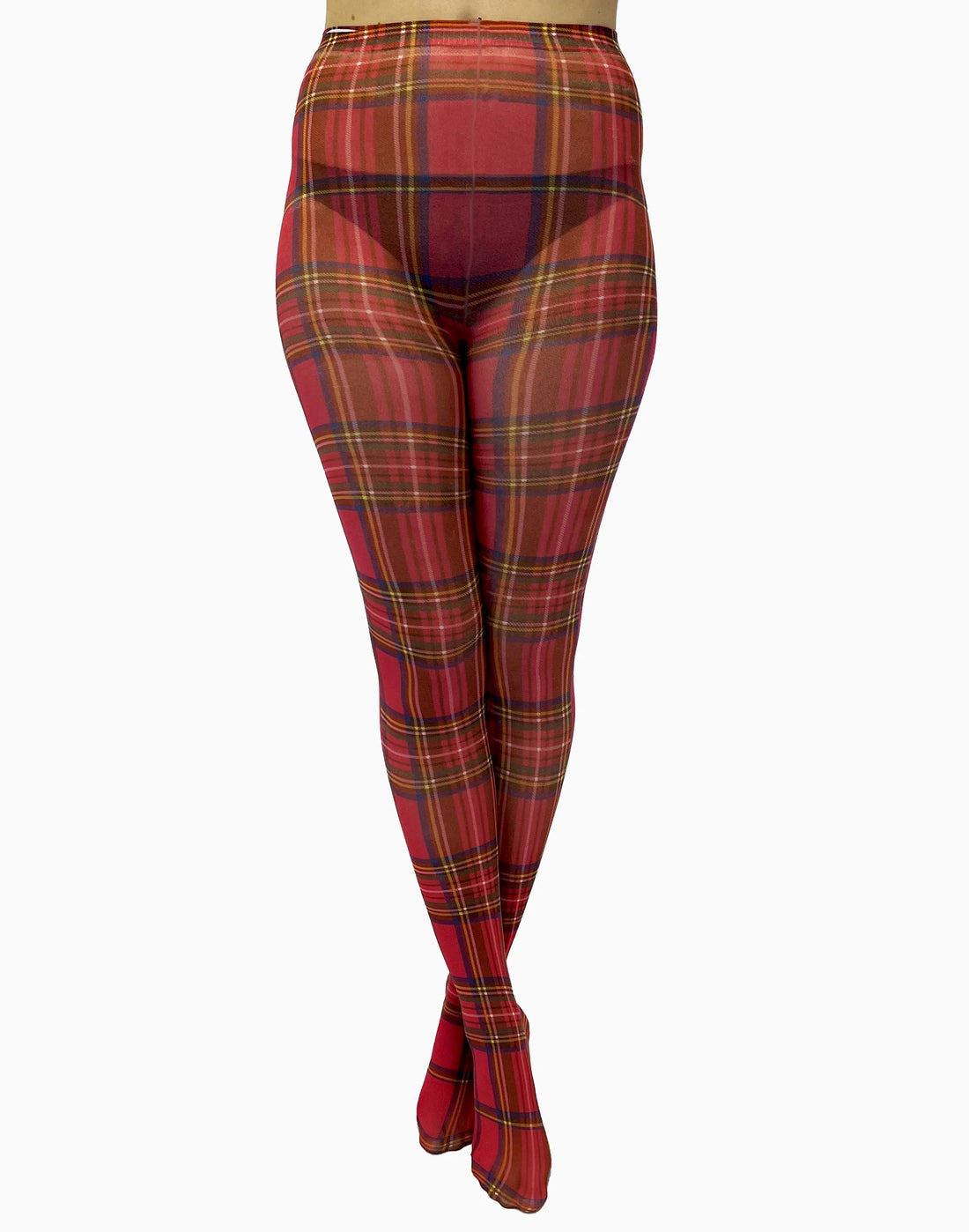 PM Original Red Tartan Printed Tights