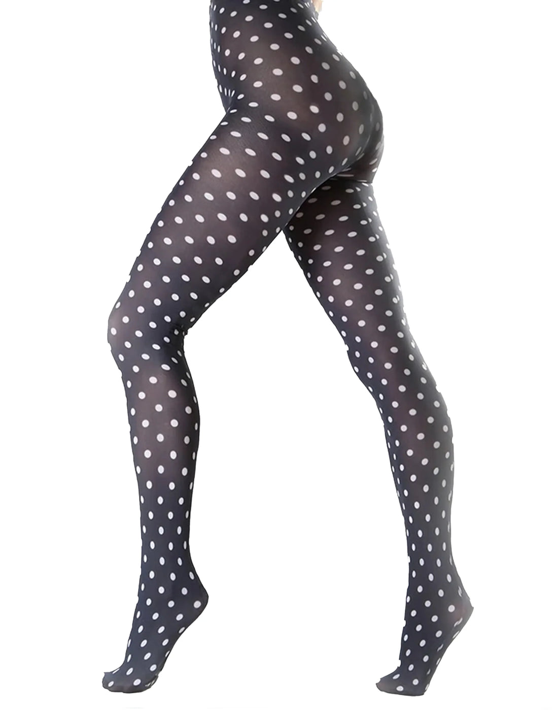 PM Polka Dot Printed Tights - Black