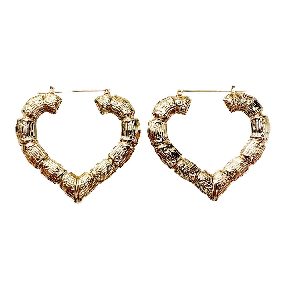 Bamboo Heart Hoops