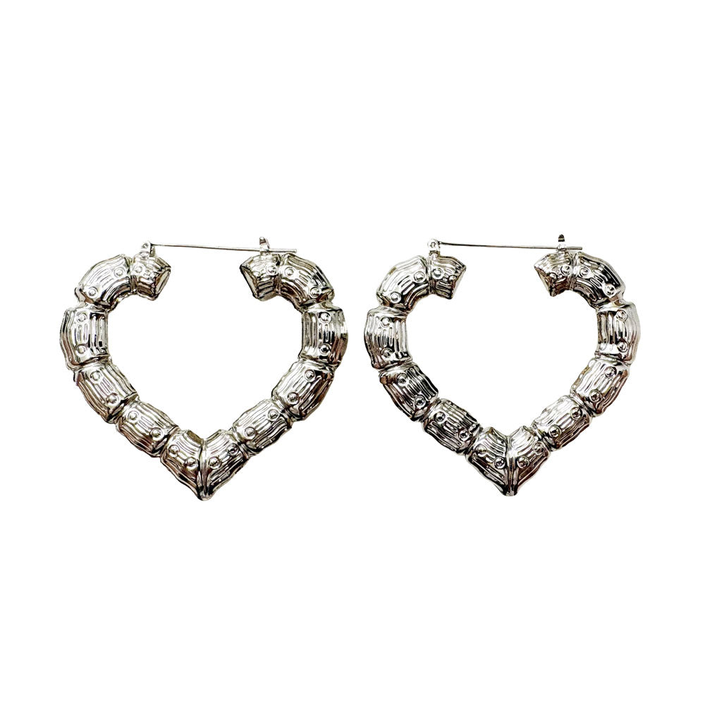 Bamboo Heart Hoops