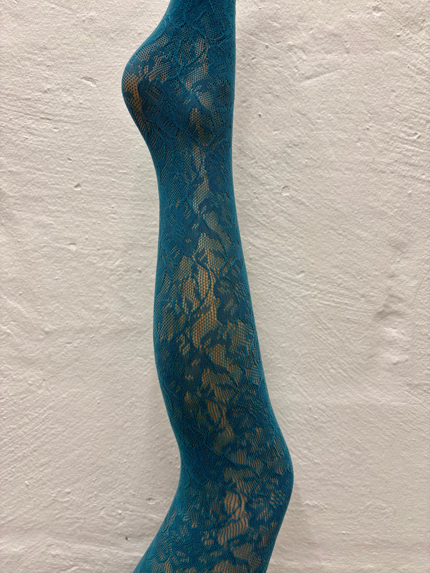 Flower Fishnet Tights - Teal