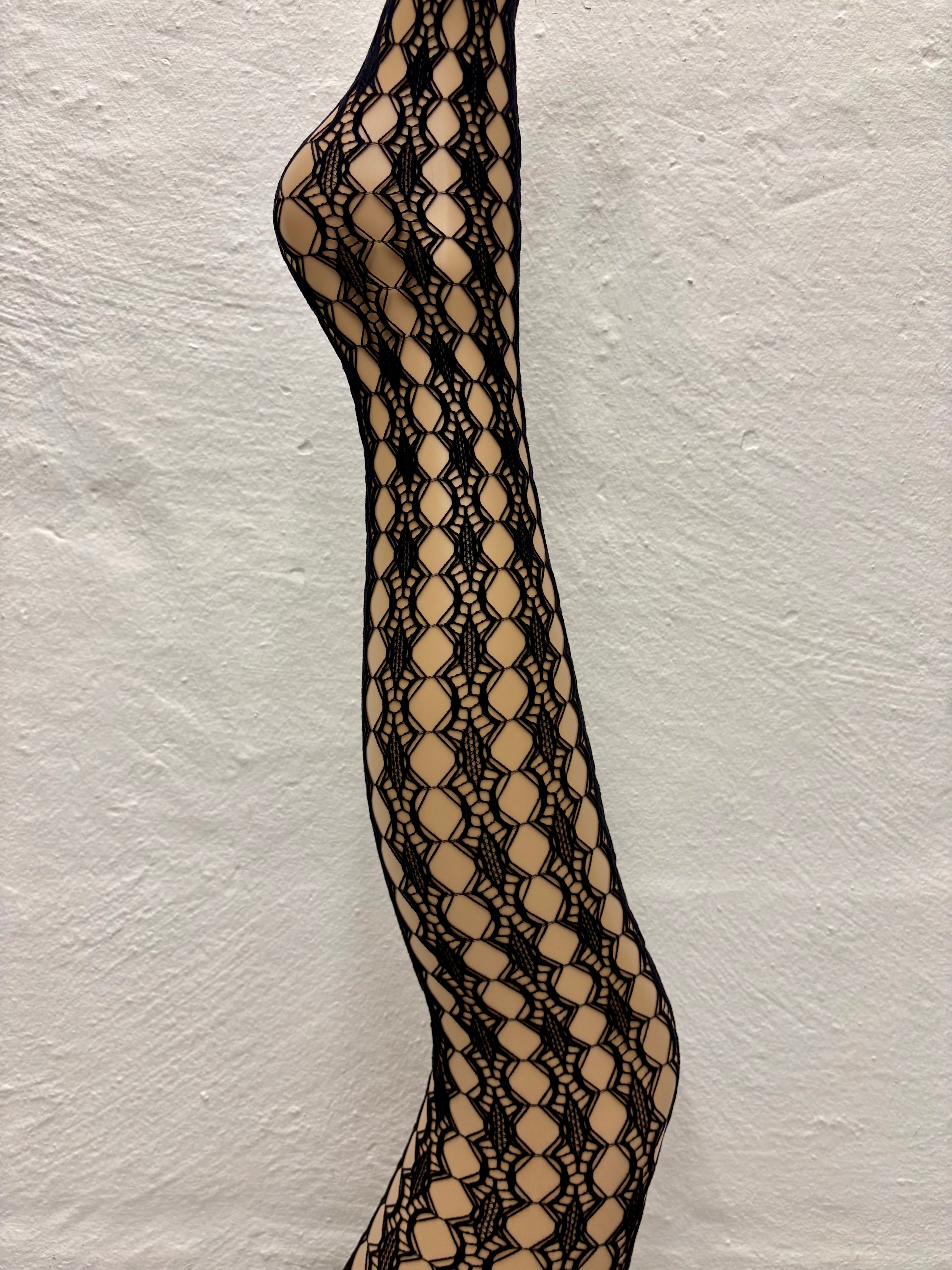 Honeycomb Fishnet Tights - Black