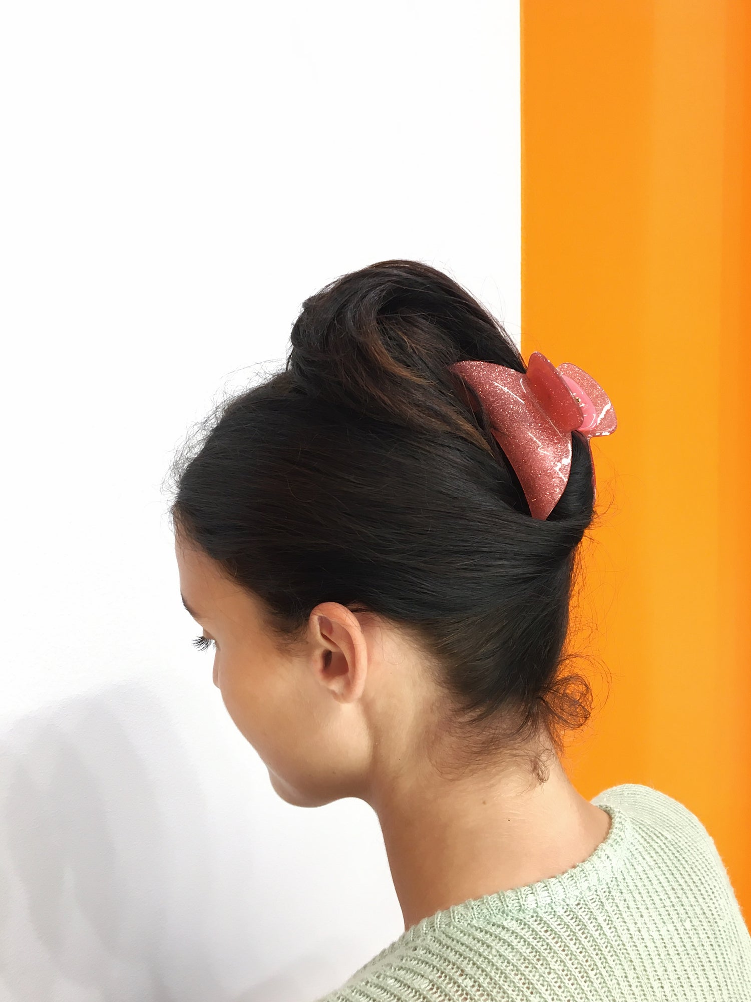 Large Glitter Hairclip - Pink