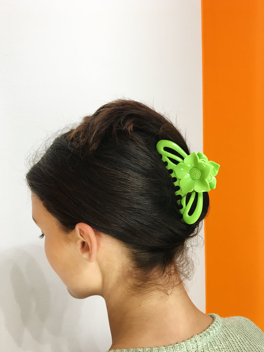Flower Hairclip - Lime Green