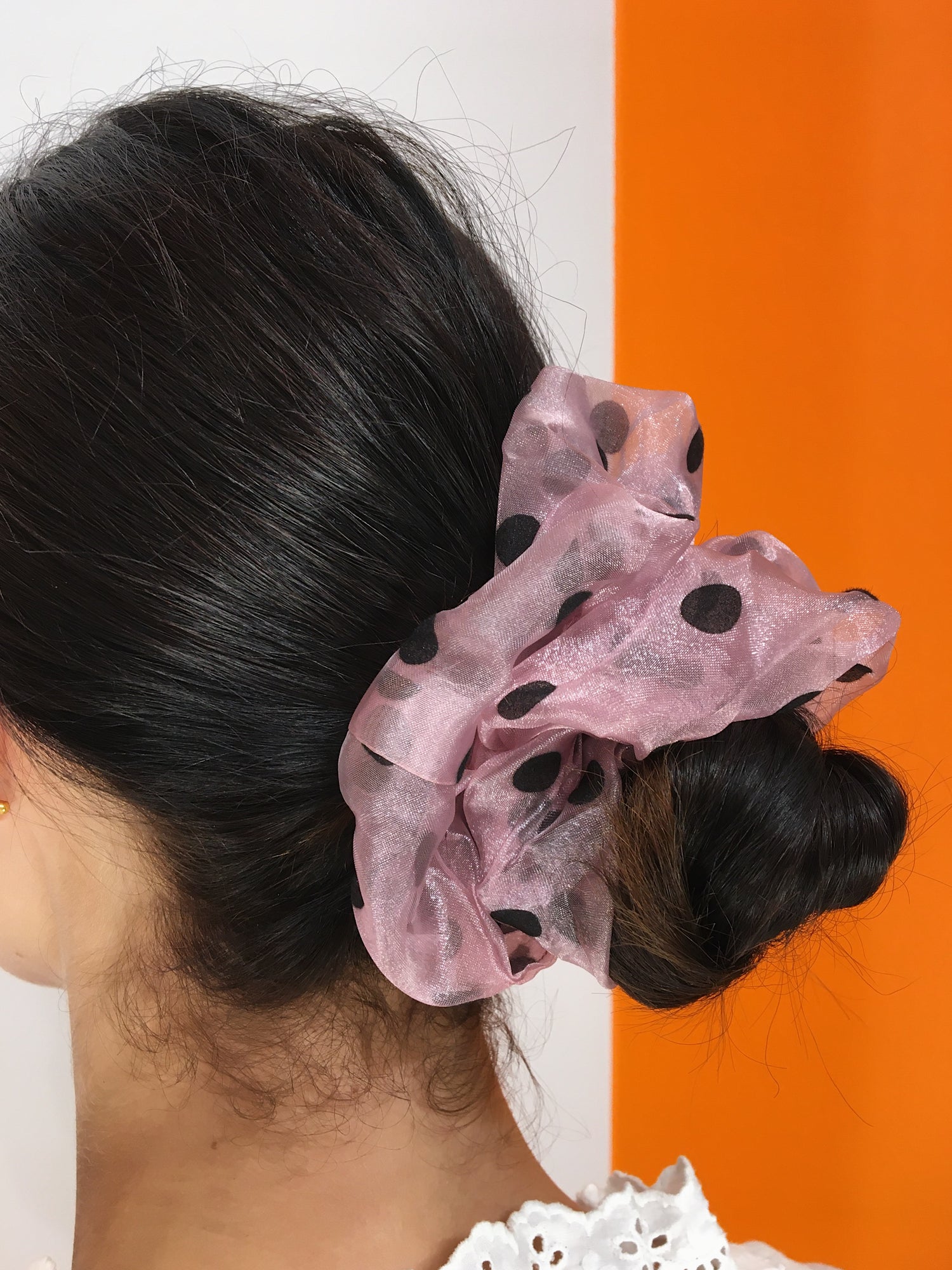 Large Dotty Scrunchie - Pink