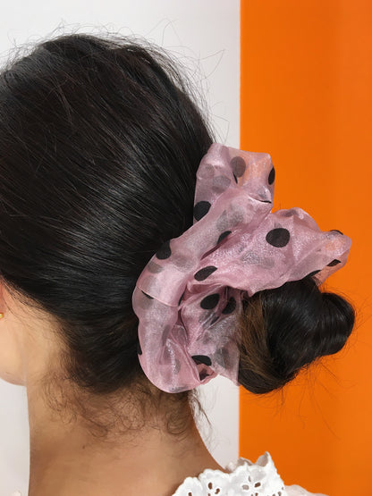 Large Dotty Scrunchie - Pink