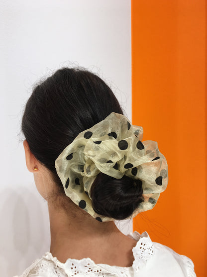 Large Dotty Scrunchie - Yellow