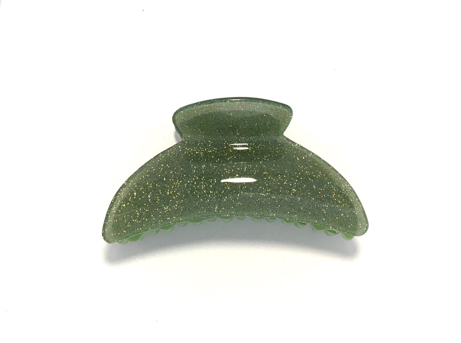 Large Glitter Hairclip - Green