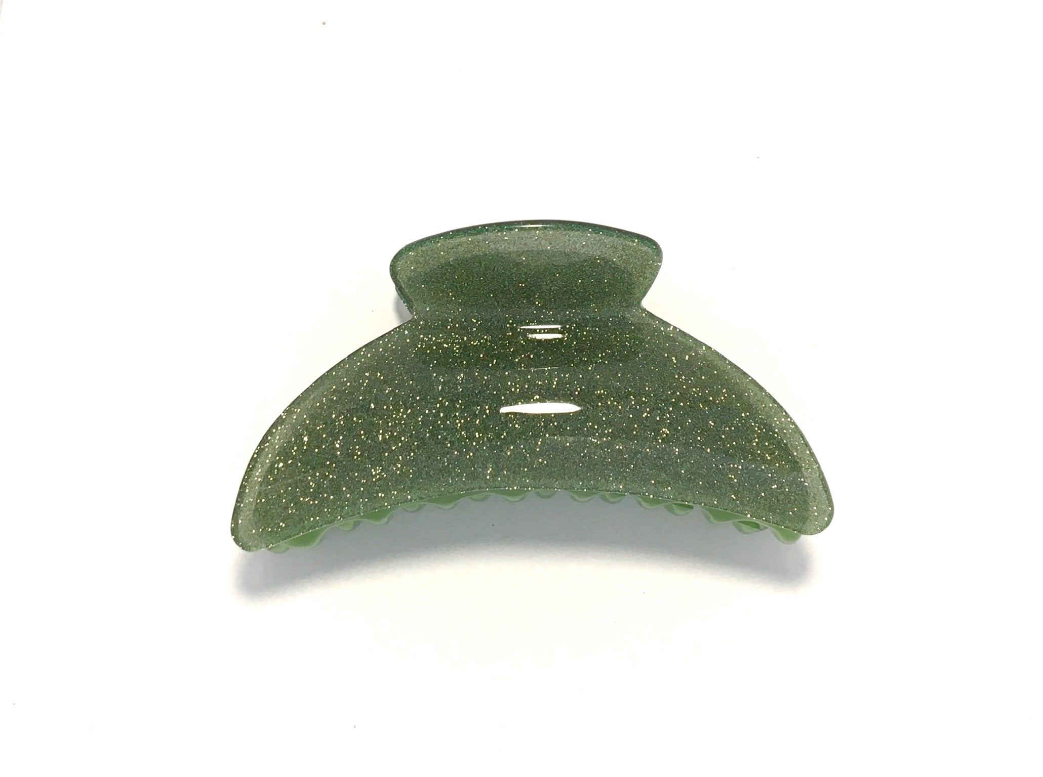 Large Glitter Hairclip - Green