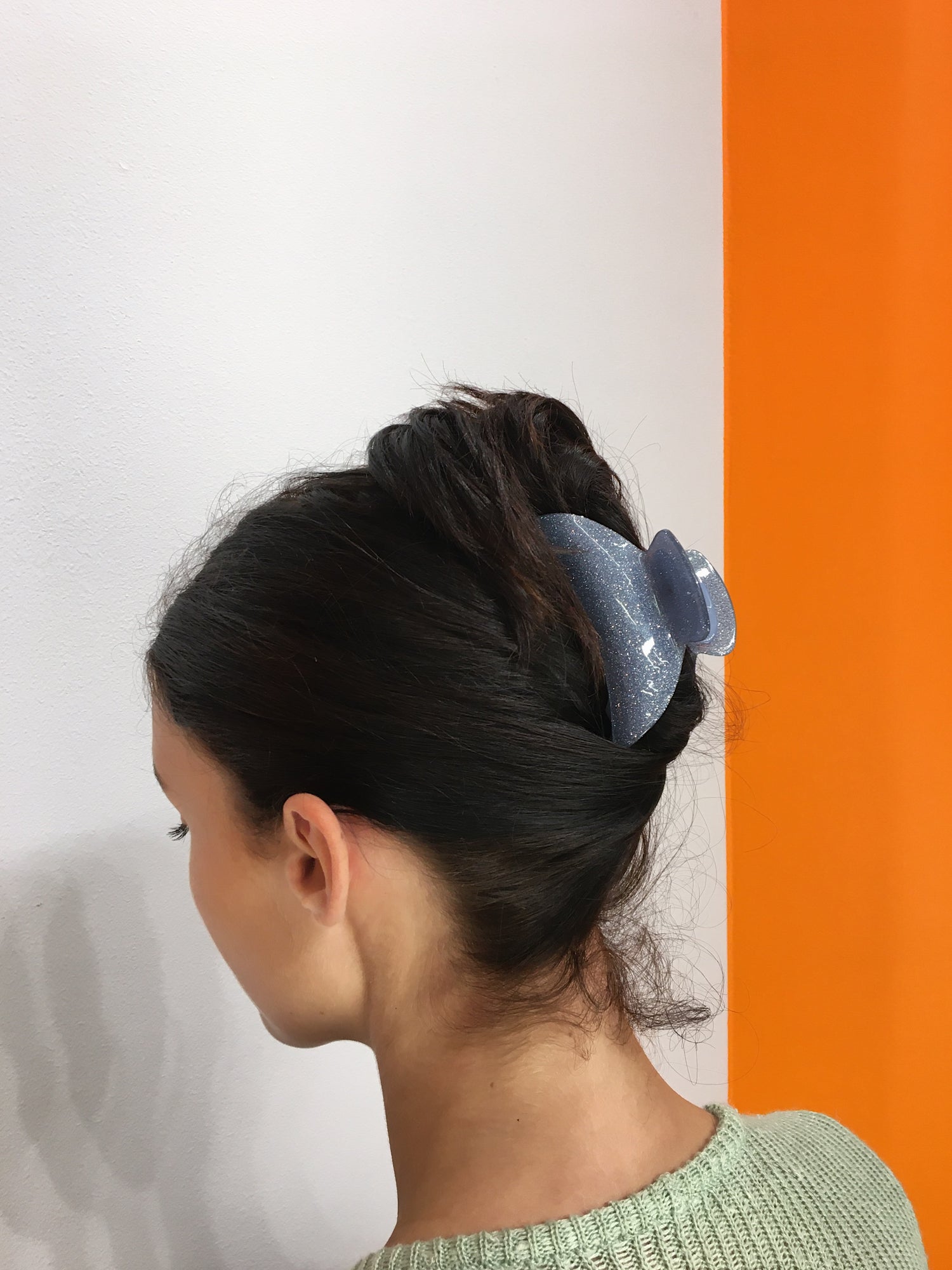 Large Glitter Hairclip - Blue