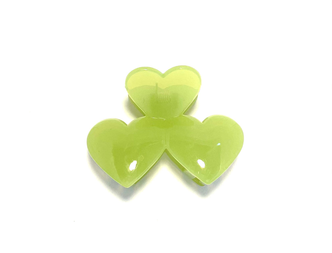 Heart Hairclip - Clear Light Green
