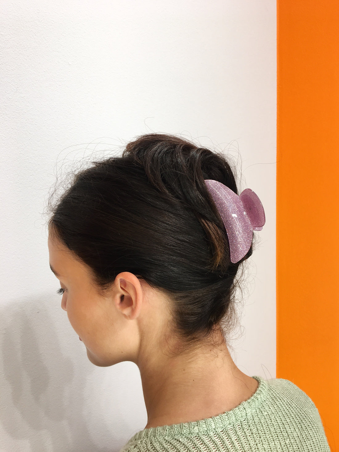 Large Glitter Hairclip - Purple