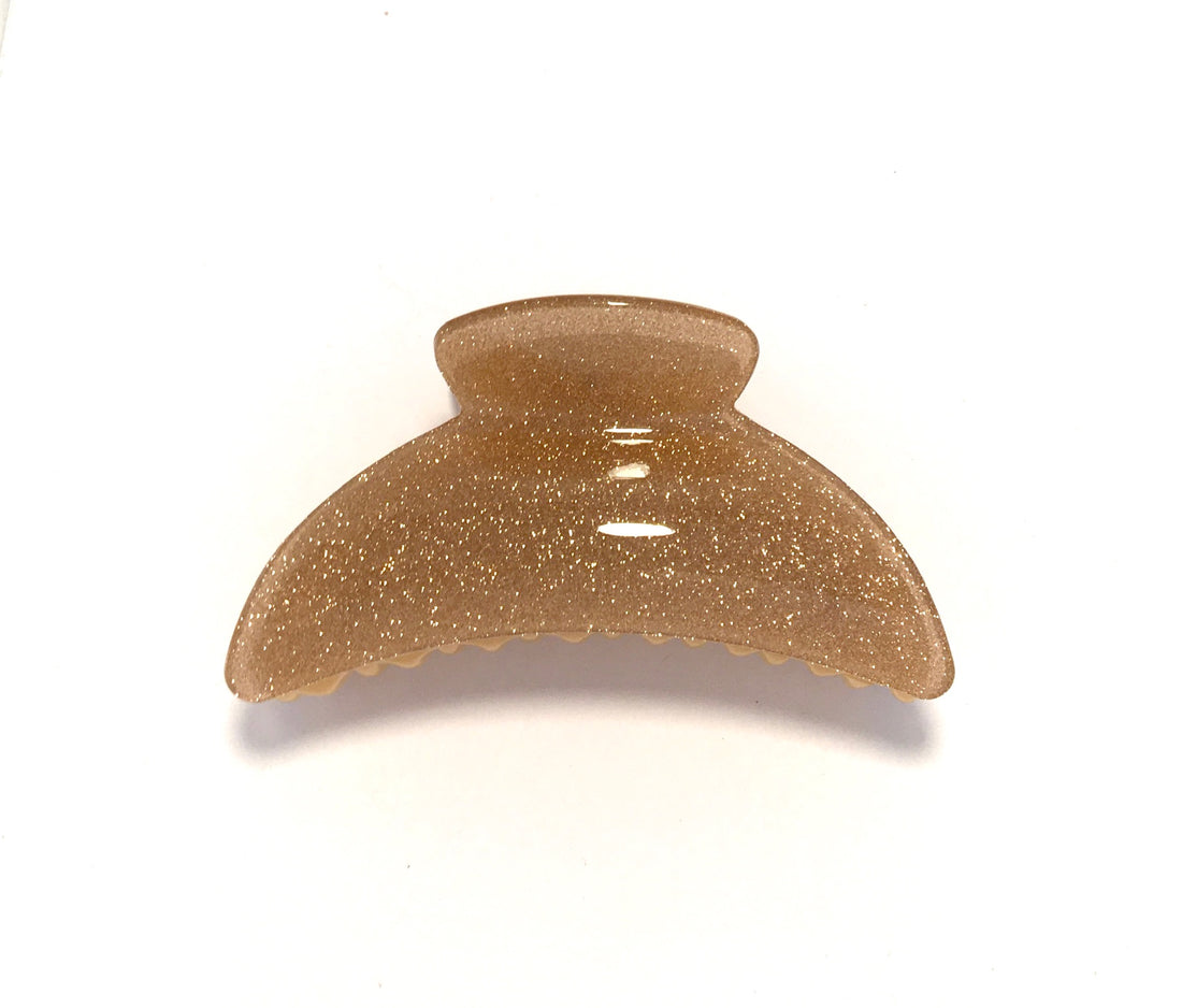 Large Glitter Hair Clip - Gold