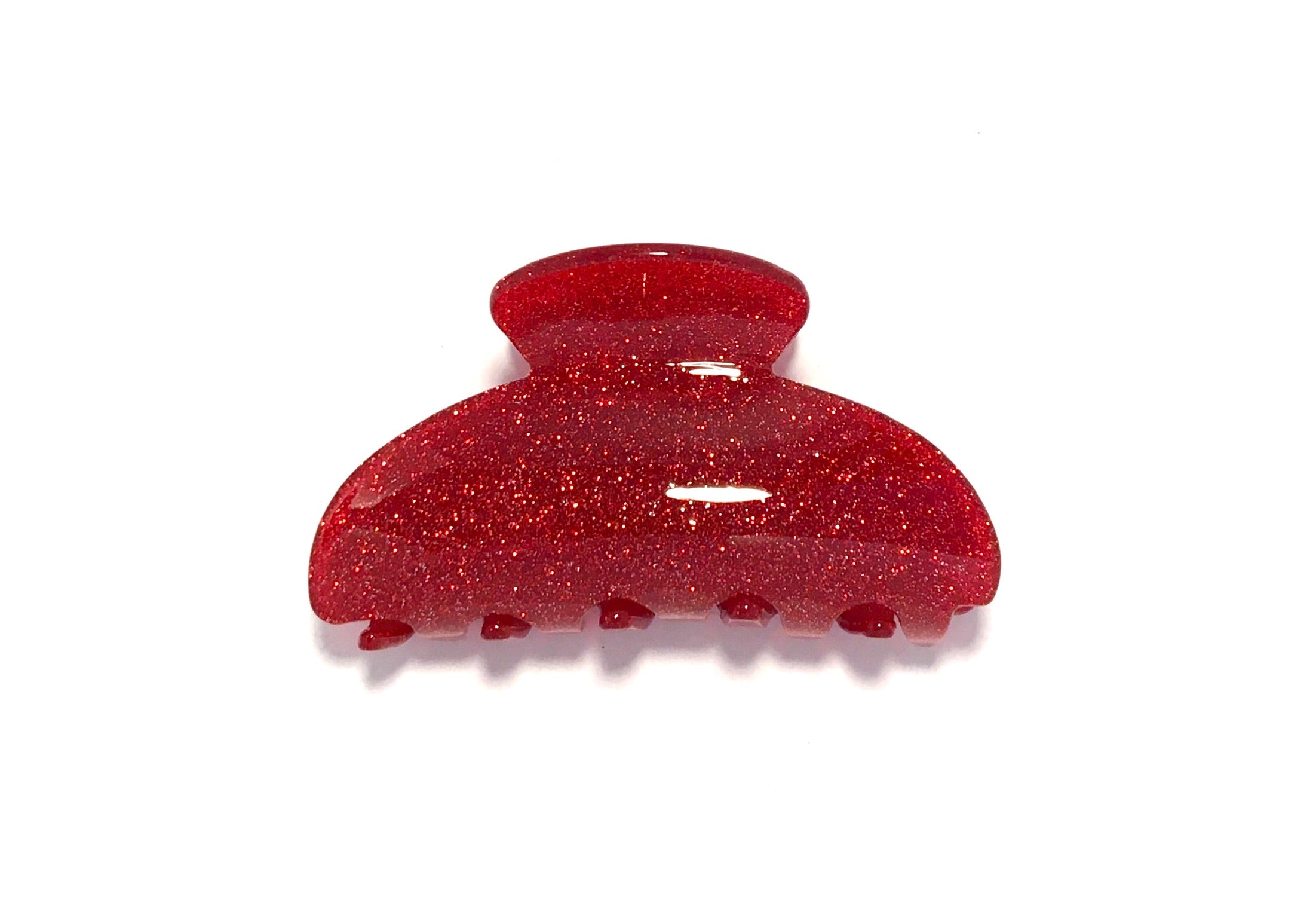 Small Glitter Hairclip - Red