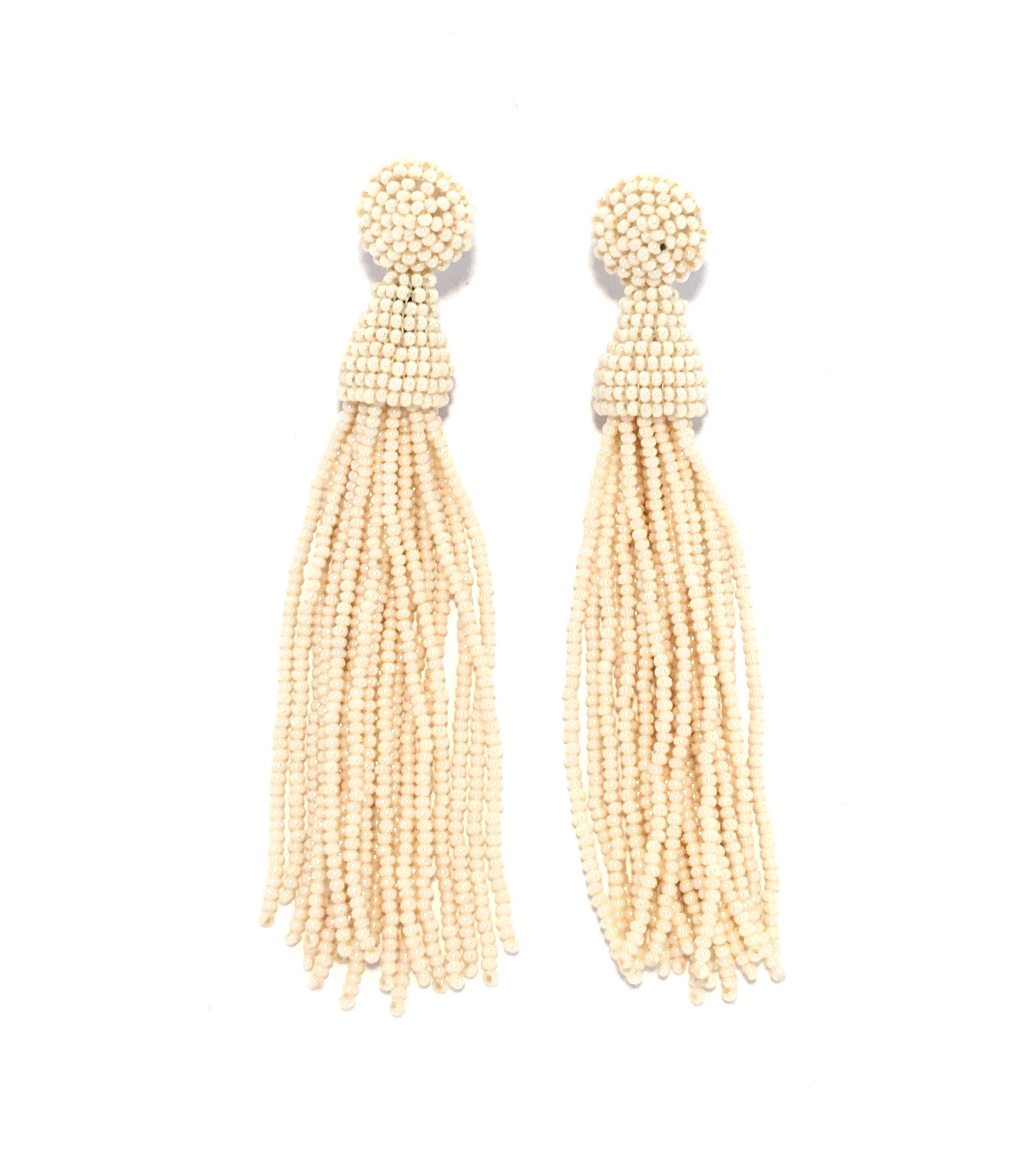 Perleørering Tassel - Creme