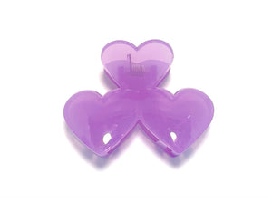 Heart Hairclip - Clear Purple