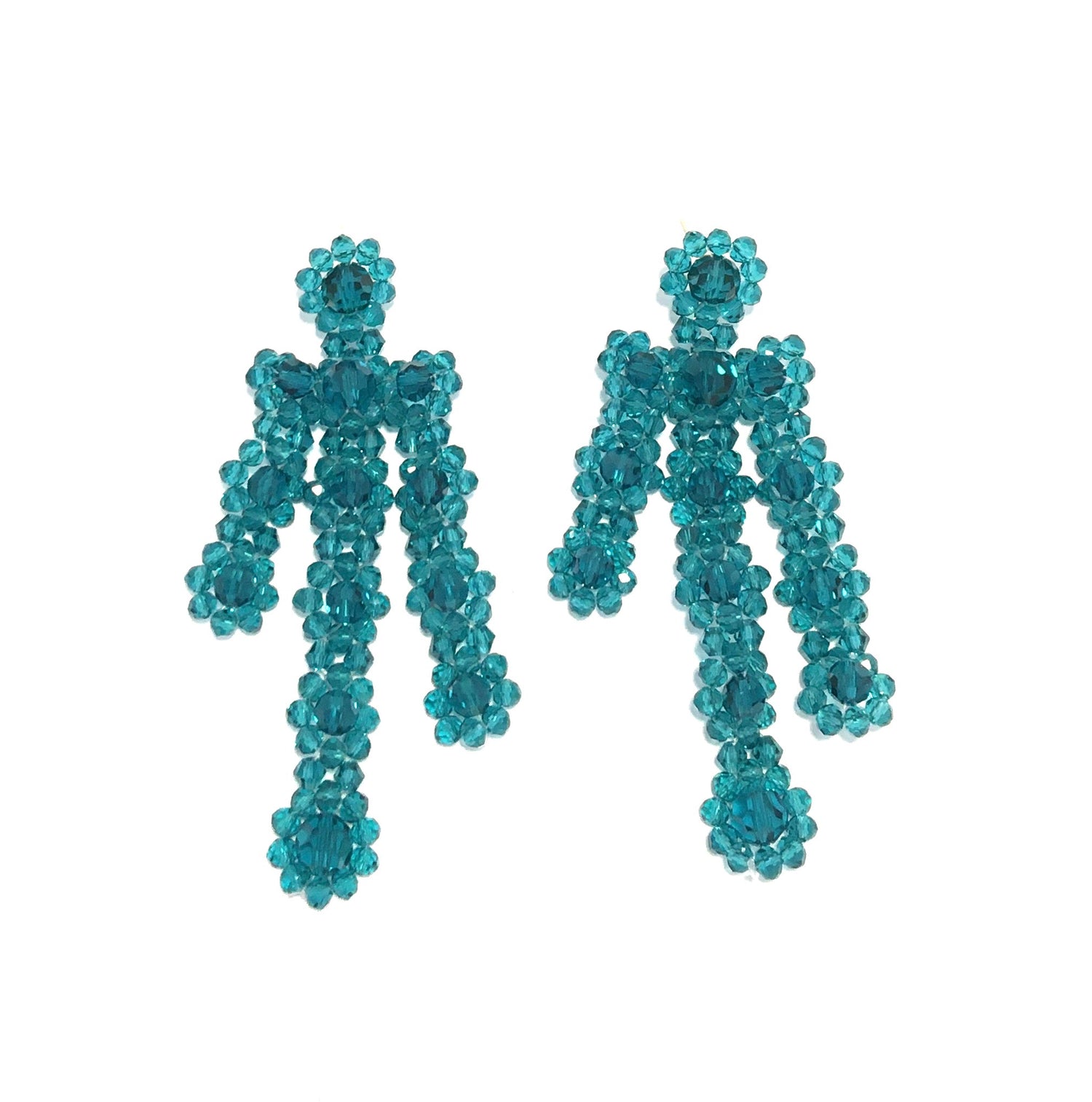Blue Beaded Galla Earring
